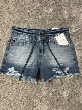 KanCan Distressed Light Blue Denim Jean Shorts